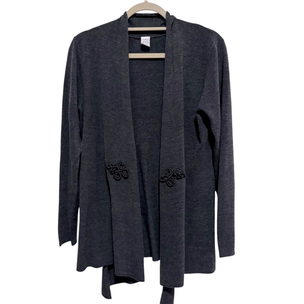 Boutique Open front cardigan - front design in black - size M